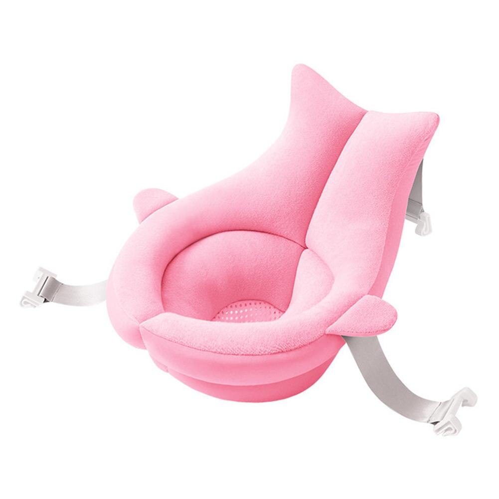 Infant Baby Bath Pad Non-Slip Bathtub Mat for Newborn Baby Shower Safety Seat: Pink