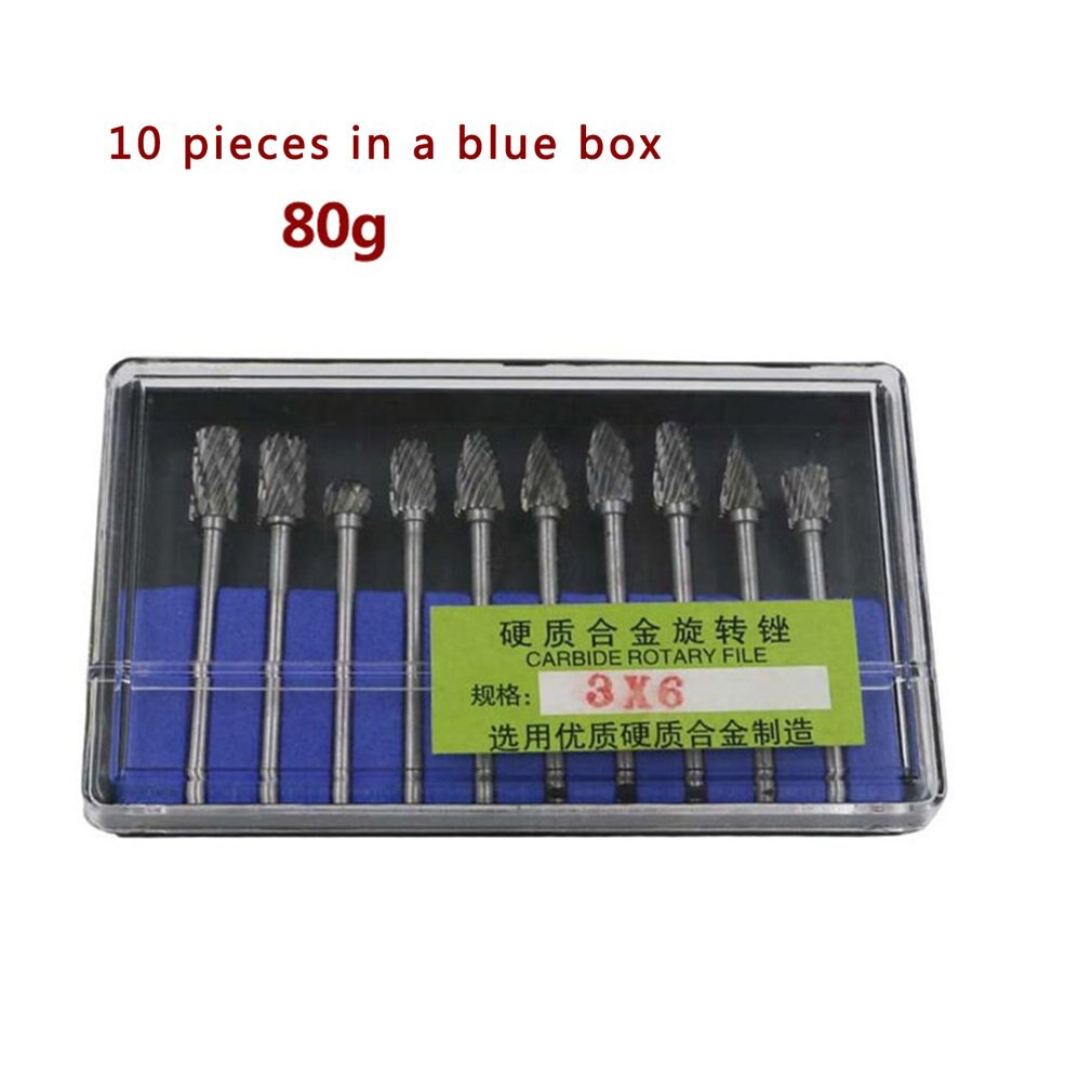 Shank Tungsten Carbide Milling Cutter Rotary Tool Burr Double Diamond Cut Rotary Dremel Tools Electric Grinding
