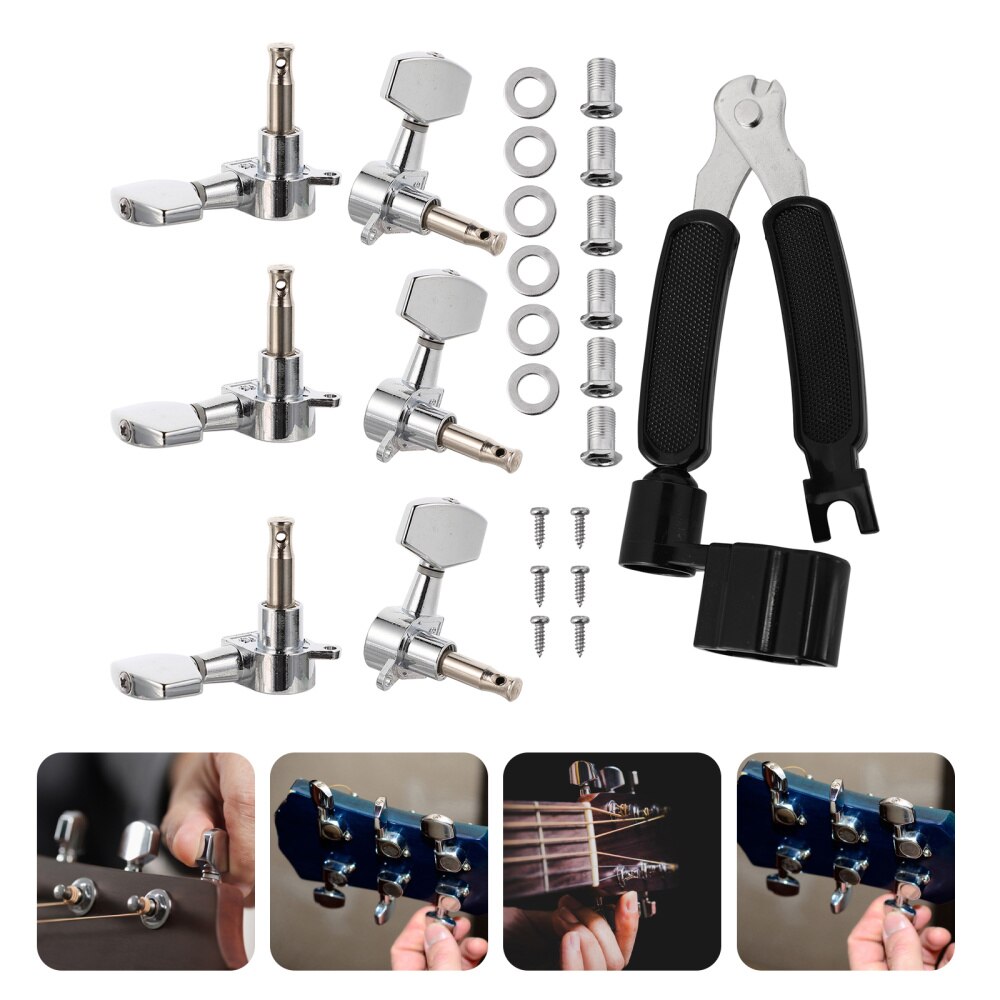 1 Set Acoustic Guitar Tuning Peg Replacement Acoustic Guitar Tuner with Puller