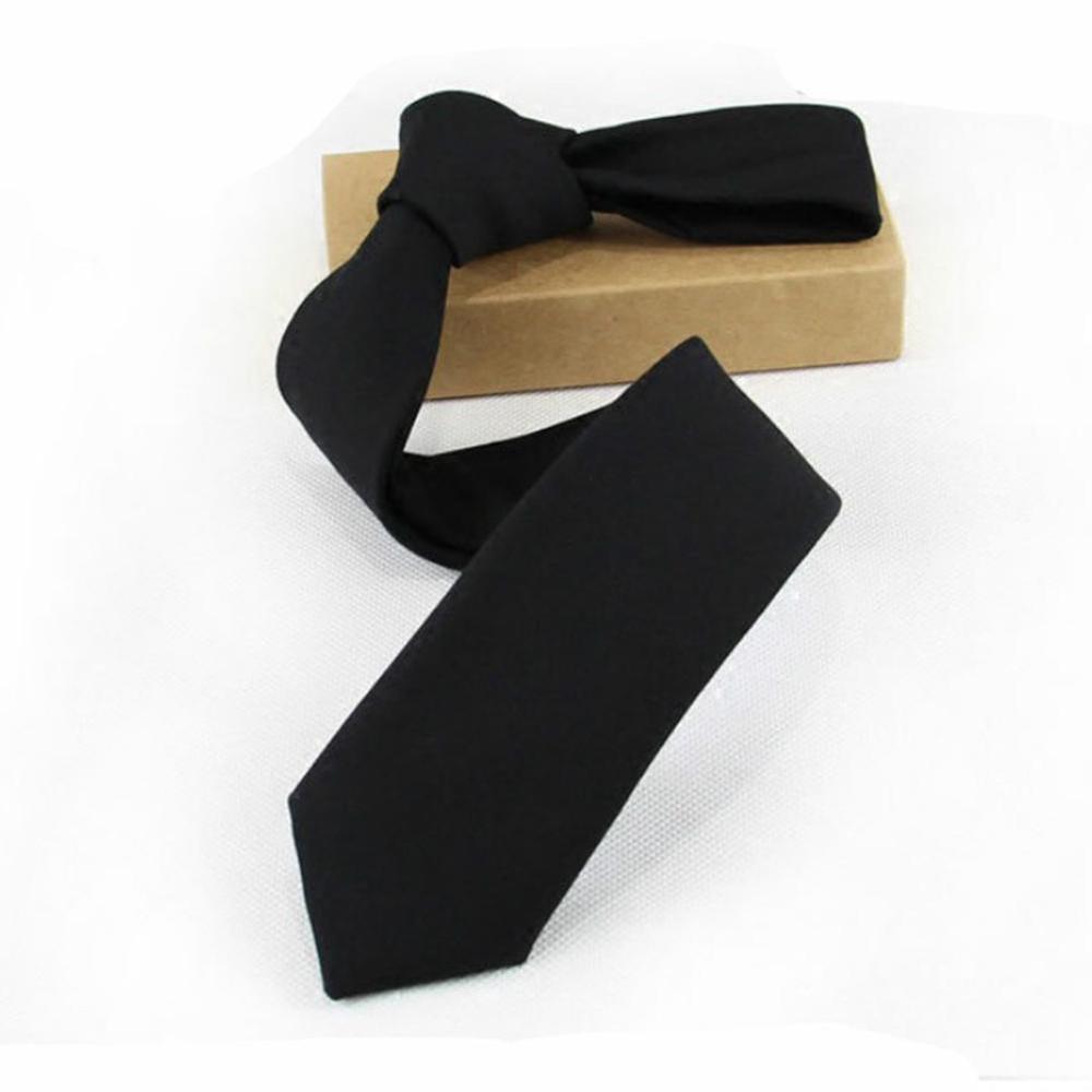 Corbata de cremallera perezosa para hombre, corbata negra informal, corbata mate, corbata negra personalizada para caballero
