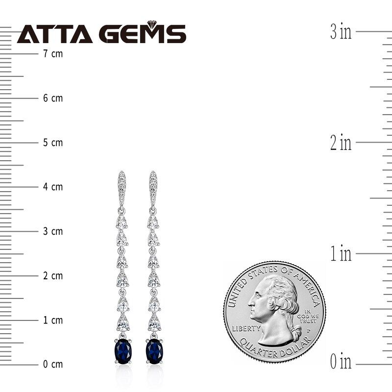 Blu Spinello sterlina Argento Lungo Orecchino di Goccia Creato Spinello Orecchino di Disegno per le Donne del Regalo S925 Monili Semplicemente Stile Originale