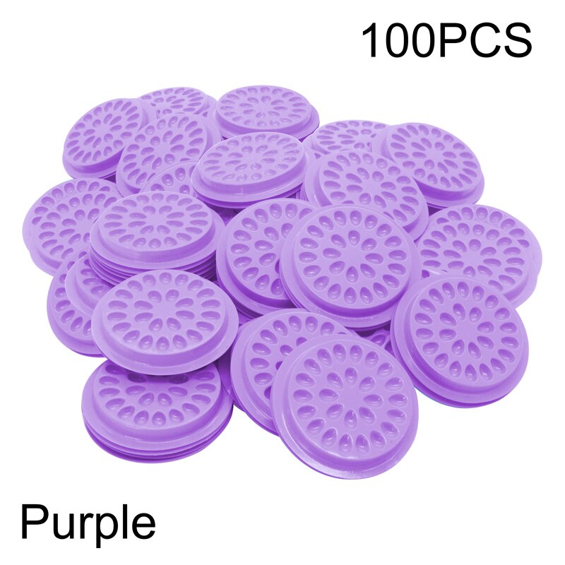 Quewel Glue Gasket False Eyelashes Extension Glue Holder Color Pallet Repeated Convenient Stand Avoid Dryness Makeup Tool: 100pcs Purple