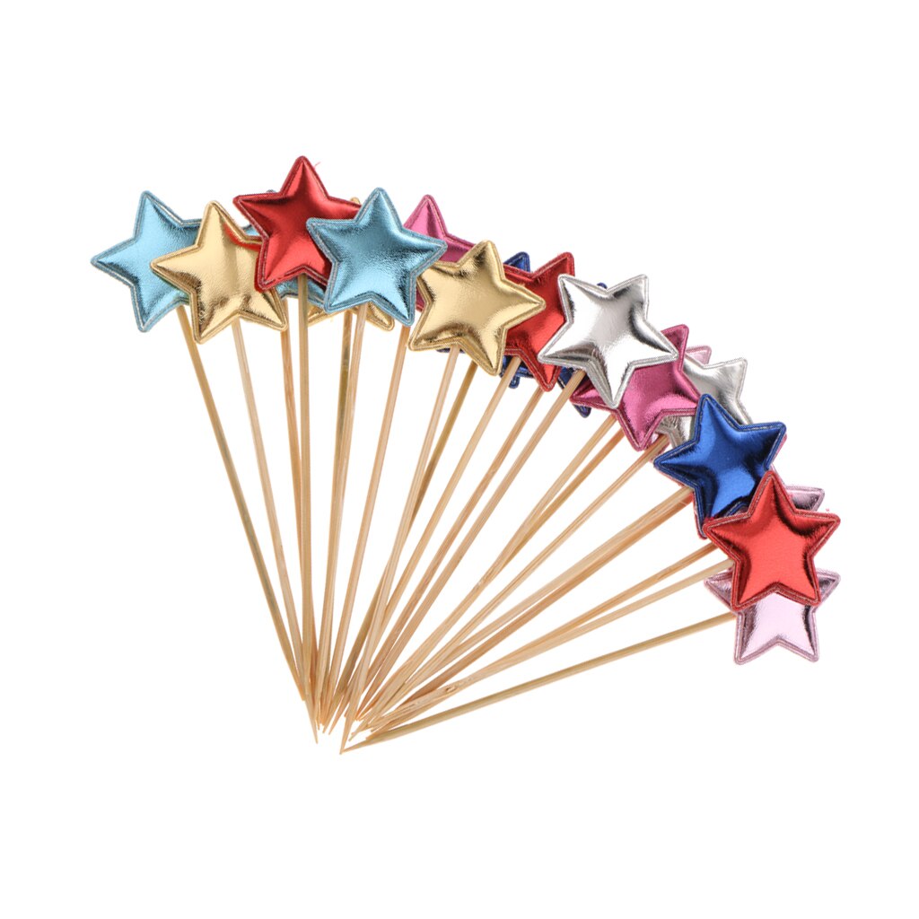 20pcs Star Cake Topper Sign Home Party Shop Cupcake Toothpicks