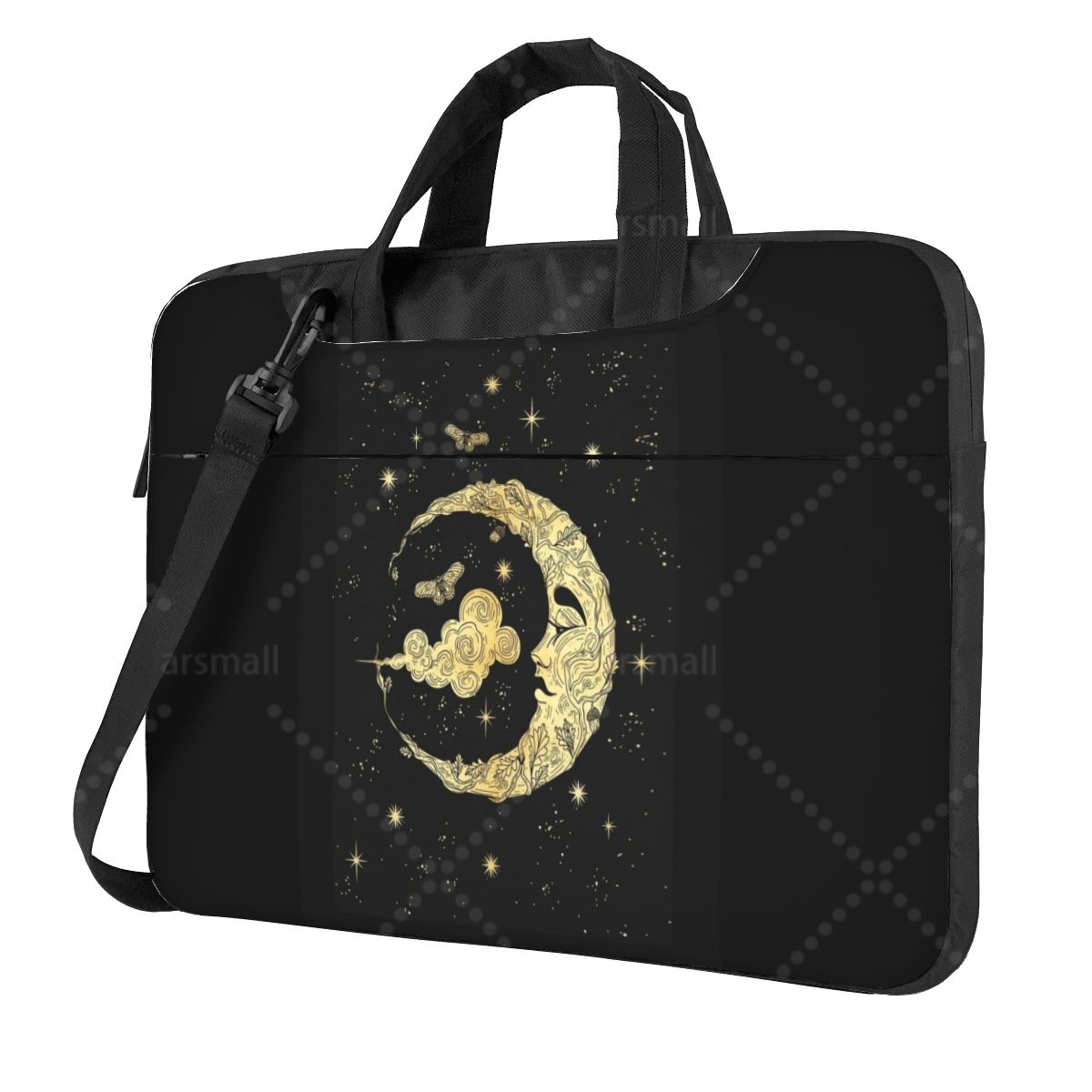 Sun And Moon Psychedelic Laptop Shoulder Bag Compatible with 13/14/15.6 Inches Laptop Netbook PC Cover Pouch: L / Brown