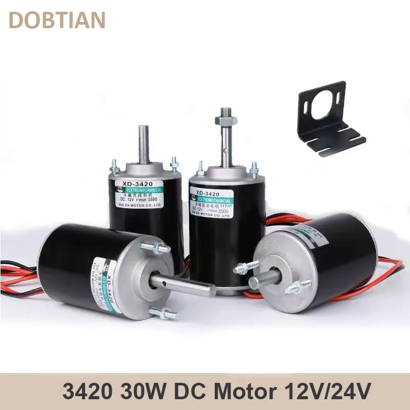 Moteur 24v Moteur électrique à Aimant Permanent Haute Vitesse CC - SONEW - XD-3420 Moteur Courant Continu