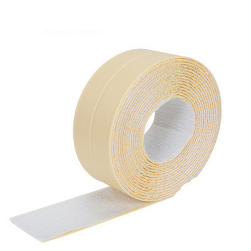 Fregadero de Cocina impermeable moho fuerte autoadhesivo cinta transparente bao crevicio tira autoadhesiva piscina Junta de Agua: Light Yellow