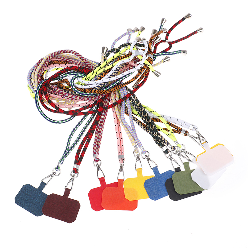 Cordones de teléfono con parche cruzado a la , correa de cuerda para el cuello, tarjeta fija antipérdida de seguridad, se adapta a todos los teléfonos móviles