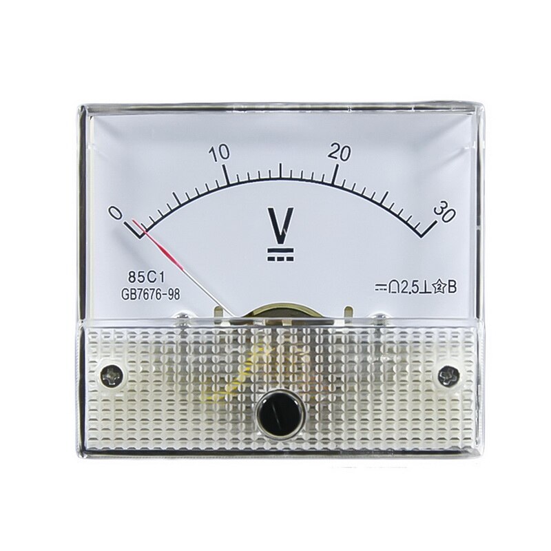 Analog voltmeter dc analog panel volt spændingsmåler voltmeter gauge 85 c 1 15v 30v mekaniske spændingsmålere: 30v