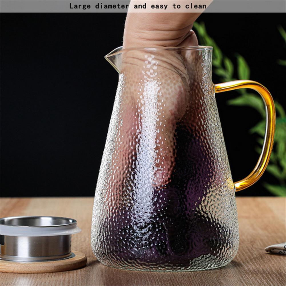 Heat Resistant Water Pitcher 1500ml Glass Tea Pot With Lid Juice Kettle Boiling Milk Coffe Chaleira With Handle Kitchen Tool