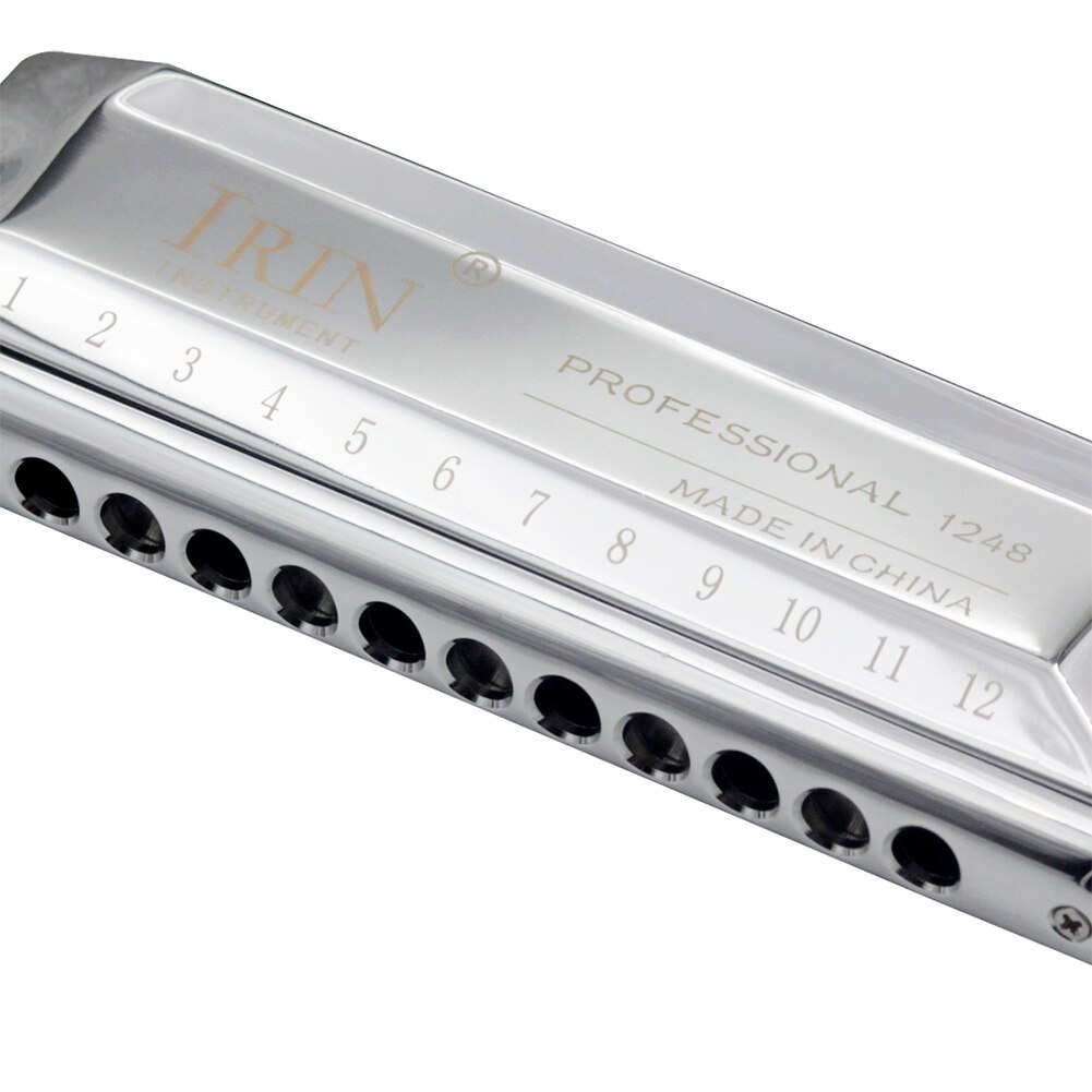 48 Tones12 Holes Harmonica Chromatic Country Jazz Style Mouth Organ Silver Mondharmonica Armonica Beginner Musical Instruments