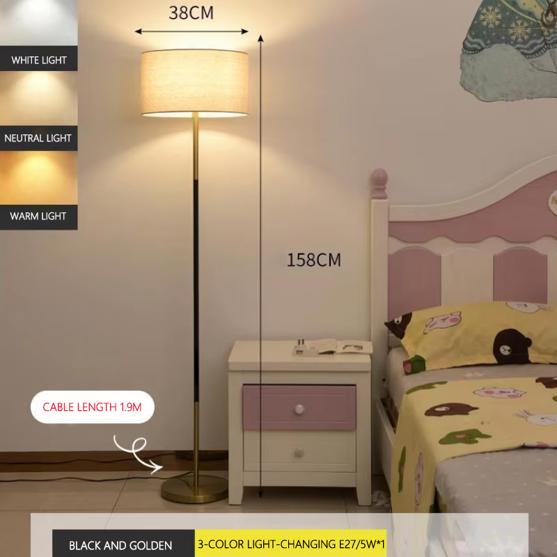 Nordic Minimalistische Vloerlamp Luxe Hotel Woonkamer Slaapkamer Staande Lichte Sfeer Studie Nachtkastje Vloerlampen: WHITE