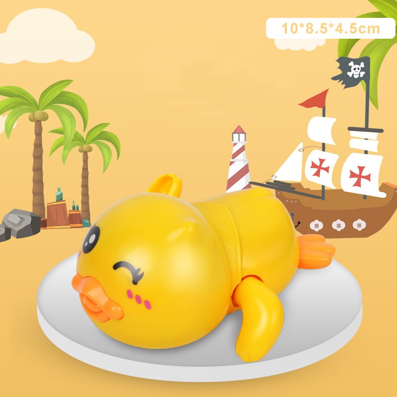 Baby Bath Toys for Kids Shower Beach Bathing Swimming Pool Juguetes for Wind-up Duck Whale Toys for Playing Water Game: Yellow duck-2