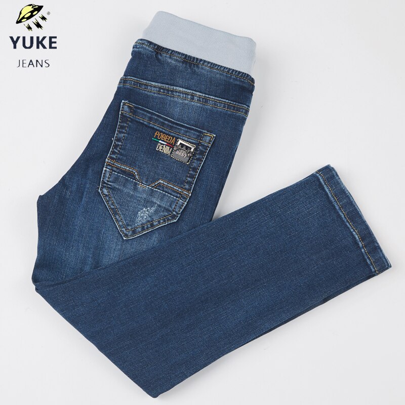 YUKE Boy, Jeans Elastic Band Slim Fit Casual Jeans Men's Stretch Straight Jeans Children's Jeans 1-5 Age M13947