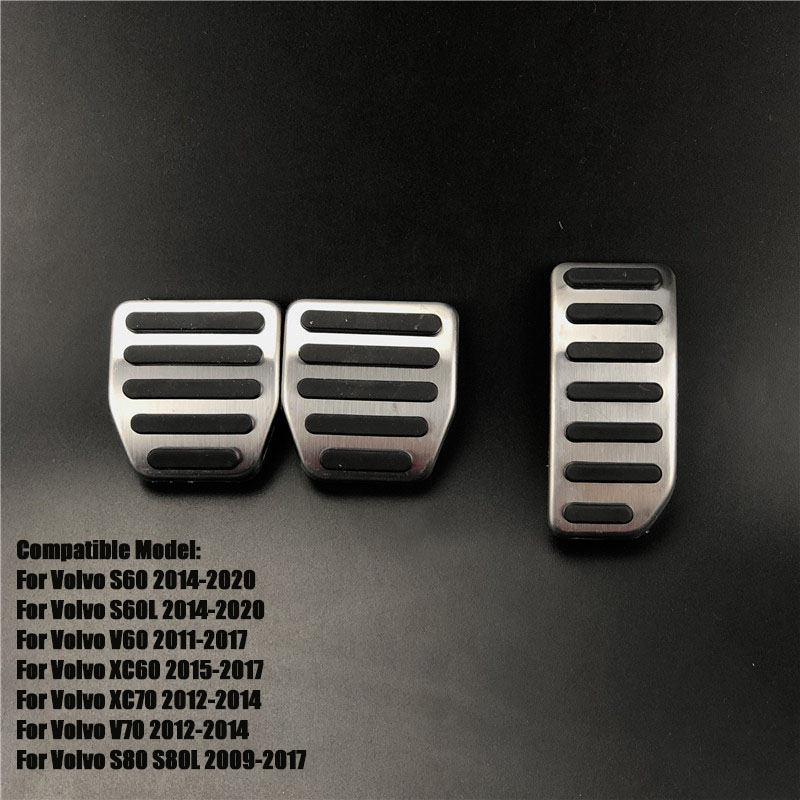 Autostyling roestvrij staal, geen boor nodig, brandstofgaspedaal, rempedaal voor volvo  s60 s60l s80 s80l v60 xc60 xc70 v70 autoaccessoires: Handleiding 3 stuks