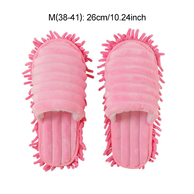 2 unidades/par de zapatillas antideslizantes, calcetines para suelo y pie de mopa, zapatos, limpieza rápida, pulido, polvo, cocina, suministros de baño, herramientas para el hogar: M-Pink
