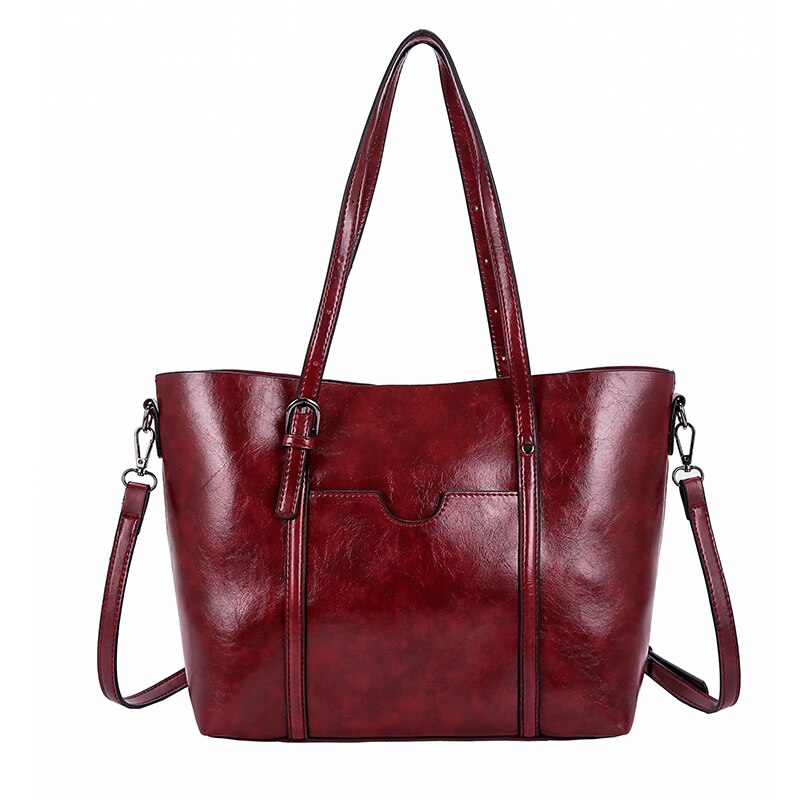 Bolso grande de piel sintética para mujer, bandolera de famoso, informal,: red2