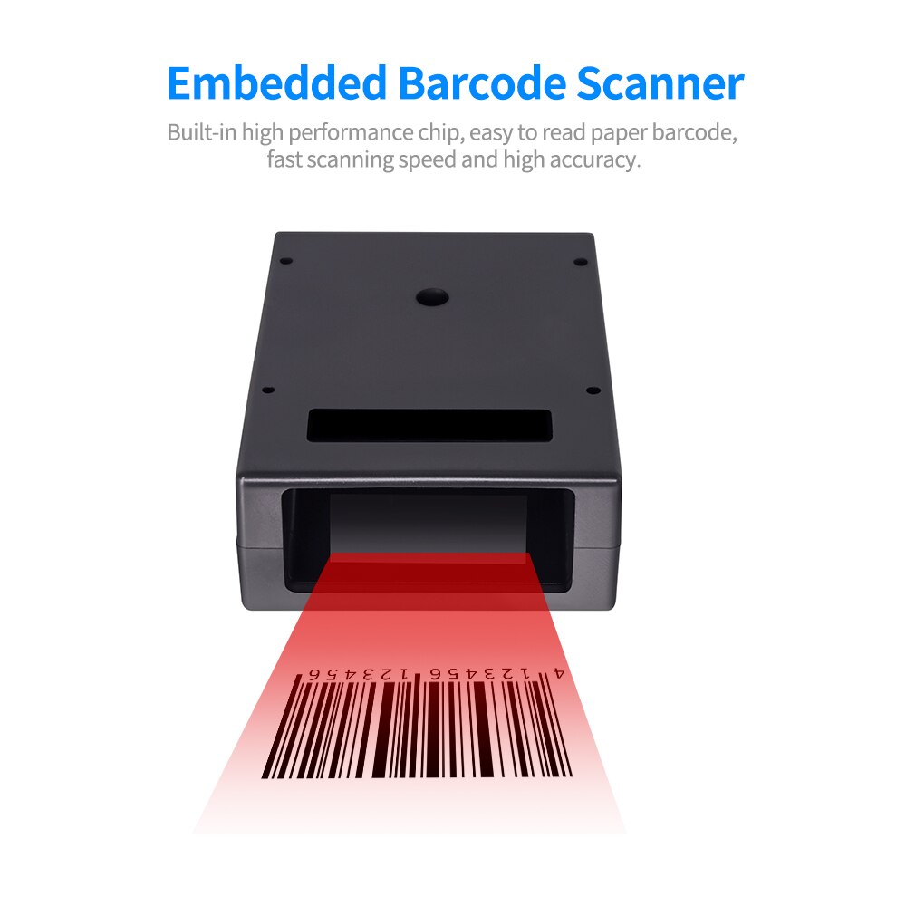 1D USB Wired Embedded Box Bar Code Scanner Barcode Scanner Self-Induction 1D Bar Code Reader Scanner for Supermarket Bookstore