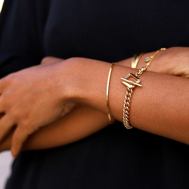 Flashbuy Mode Ketting Armband Voor Vrouwen Verklaring Metal Bangle Hanger Armband Voor Vrouwen Sieraden