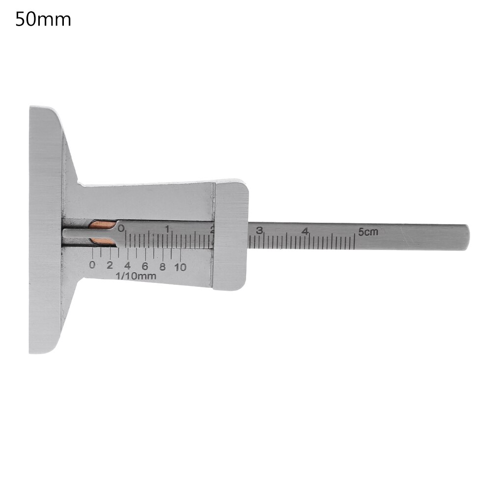Calibrador Vernier de acero inoxidable para neumáticos de coche, herramienta de medición de 0-60mm/0-50mm, calibrador de profundidad, regla: 0-50mm