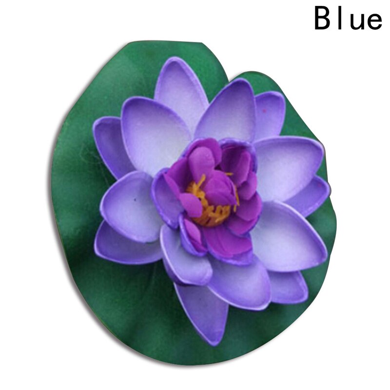 5Pcs Kunstmatige Drijvende Waterlelie Eva Lotus Bloem Vijver Decor 10Cm Rood Geel Blauw Roze Licht Roze Zwembad simulatie Lotus: HG11876BL