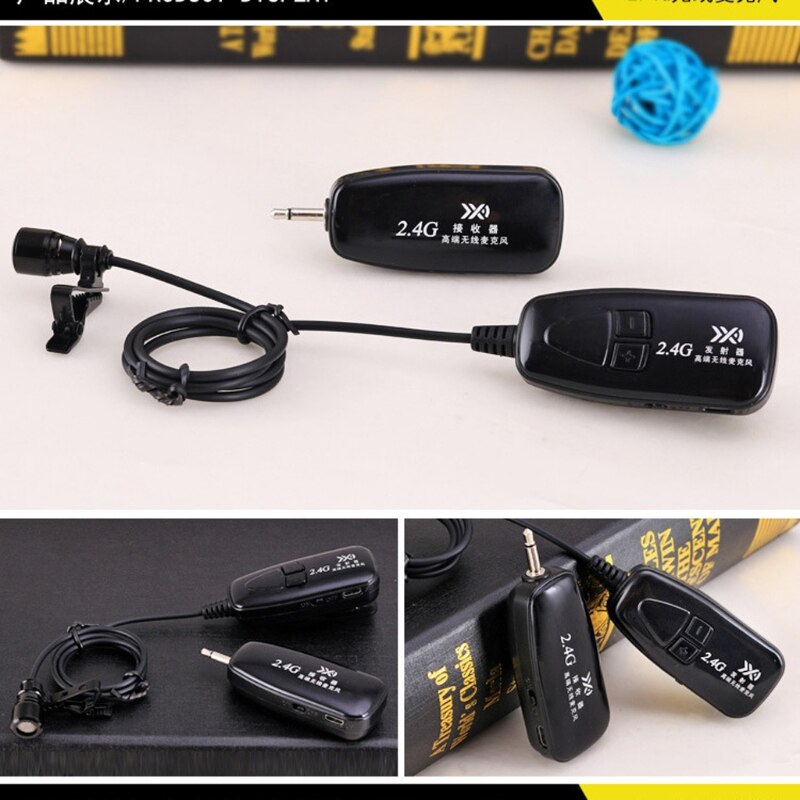 Nuovo 2.4G Wireless Cravatta Clip di Microfono Lavalier Risvolto MIC Chitarra Pickup per Altoparlante Portatile Audio &amp; Video