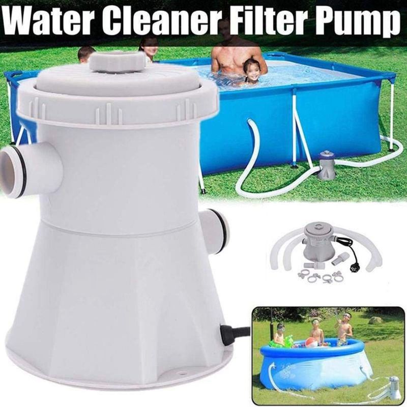 Eu-stik 220v elektrisk swimmingpool filterpumpe,swimmingpool pumpe og filter kit,pool pumpe,bassin pumpe vand (grå)