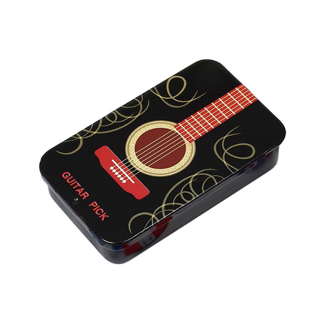 Gitaar Pick Sliding Cover Opbergdoos Draagbare Kleine Akoestische Elektrische Gitaar Pick Holder Case Tin Box Gitaar Gadget