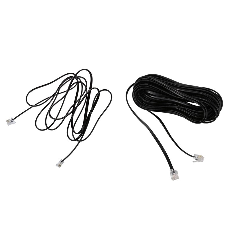2 pces rj11 6p4c telefone cabo adsl modem, 2 metros & 10 metros