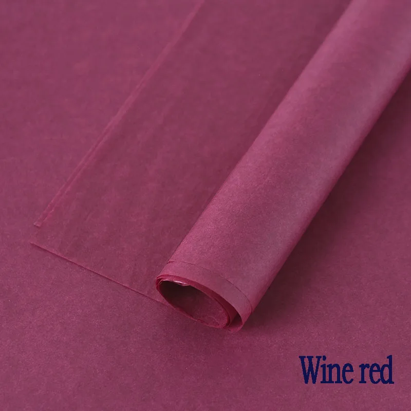 20 stücke 70*50cm Blumen- Verpackung Papier Verpackung Papier Valentinstag Hochzeit Blumen- Strauß Verpackung Handwerk papier Gewebe Papier: Wein rot