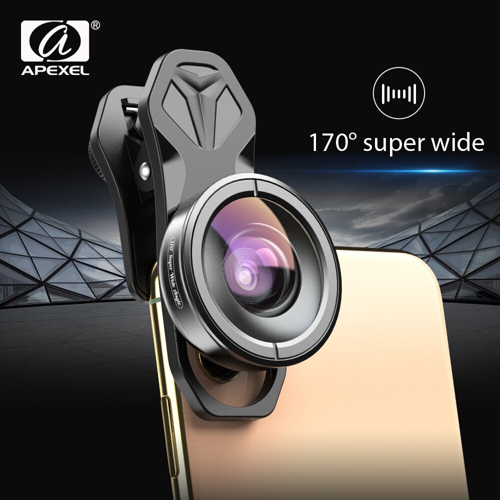 Apexel Hd Optic Telefoon Lens 170 Graden Super Groothoek Lens Camera Optische Lenzen Voor Iphone 11 Pro Max Xiaomi huawei Smartphone
