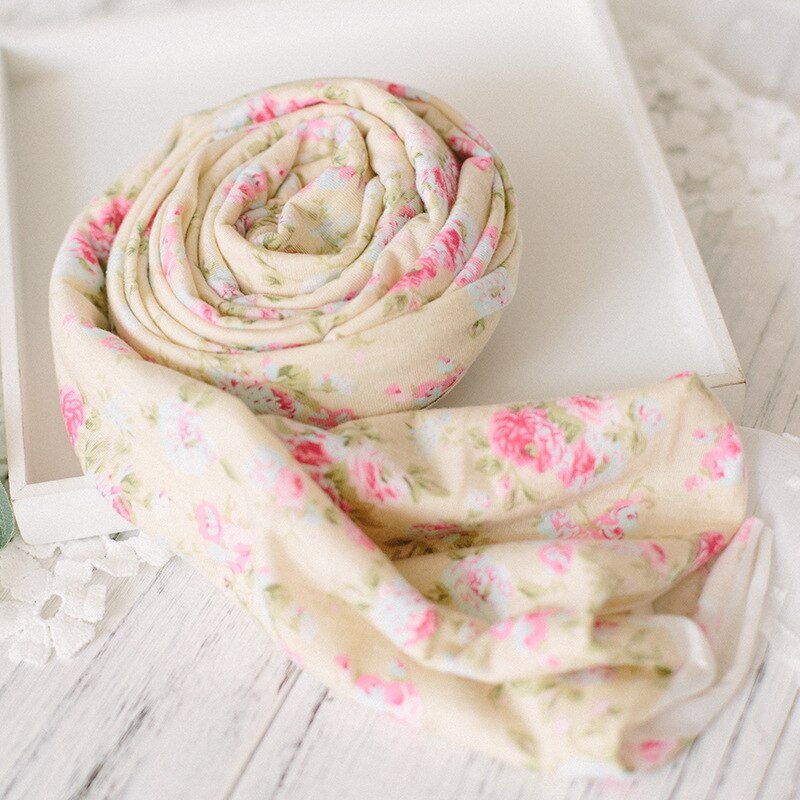 45x168cm Newborn Photography studio Props Cotton stretchy Wrap Cloth Floral wrap For Infant Accessoire Baby wrap