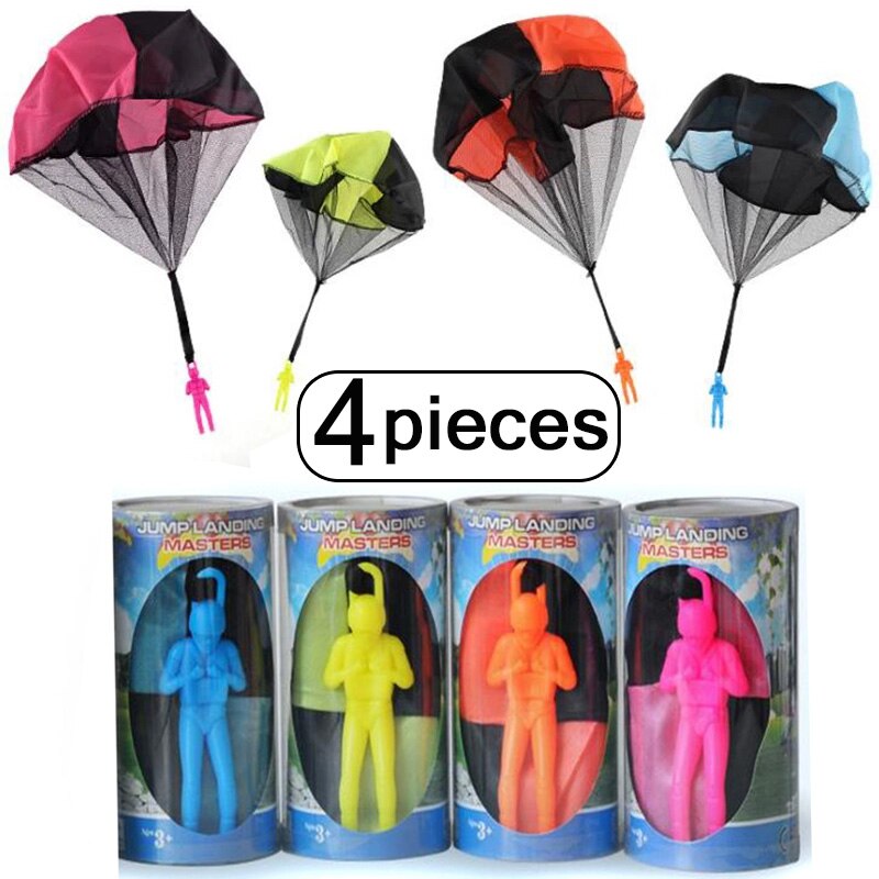 4 Stuks Hand Gooien Mini Soldaat Parachute Grappig Speelgoed Kid Outdoor Spel Educatief Speelgoed Fly Parachute Sport Voor Kinderen speelgoed
