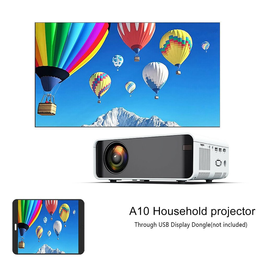 Led Mini Projector AN10 480P Resolutie Draagbare 3D Video Beamer Home Cinema Optioneel Android Wifi Projector Basic Model