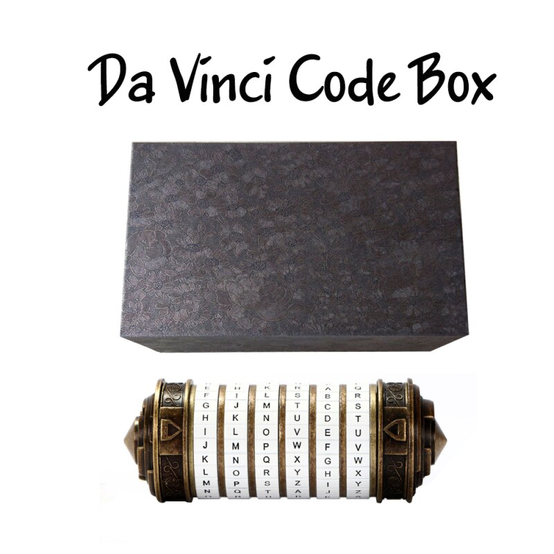 Da Vinci Code Lock Metal Cryptex Locks Retro Letter Password Cabellos Wedding Valentine's Day for Boys Girlfriend