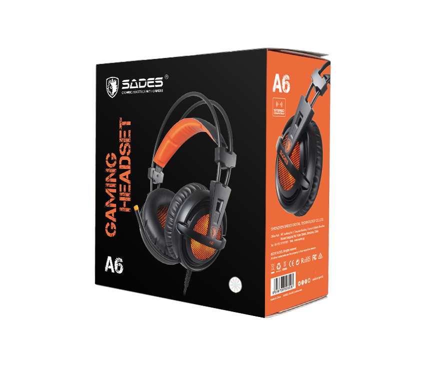 SADES A6-auriculares, USB de Gaming por juego, auriculares profesionales Surround con cable y micrófono para ordenador, PC y jugador, 7,1