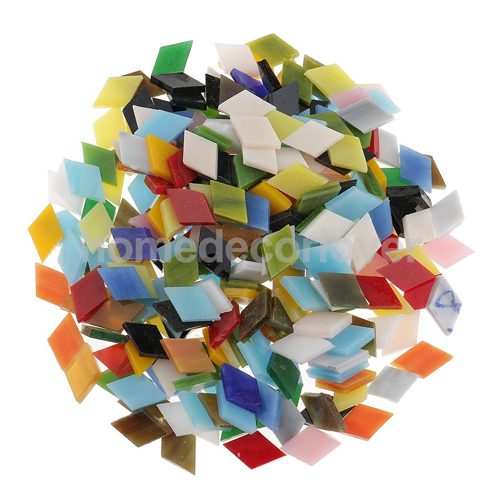 300 stk trekant rombe form glas mosaik fremstilling mosaik fliser tessera til kunst gør selv håndværk 12mm: Rombe