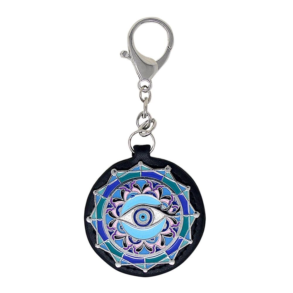 Zwart En Blauw Anti-Jaloezie "Evil Eye" Amulet Opknoping Sleutelhanger W4257