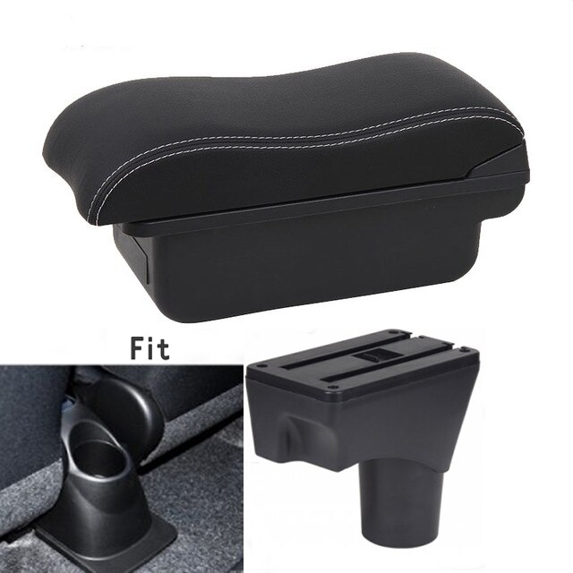 Für Nissan März Micra K13 MK4 IV Armlehne Kasten Center konsole Arm Rest: A-Schwarz Weiß Linie