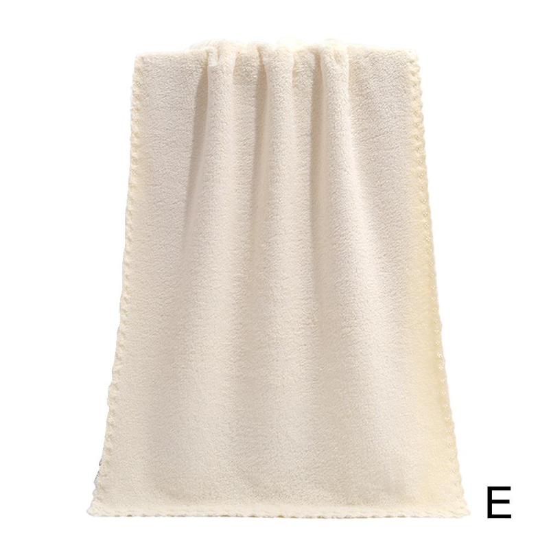 1PC Coral Fleece Lightweight Towel Color Water Absorbent Face Towels Home Velvet Textile For Spa Clean Bath Bathing Towel: E
