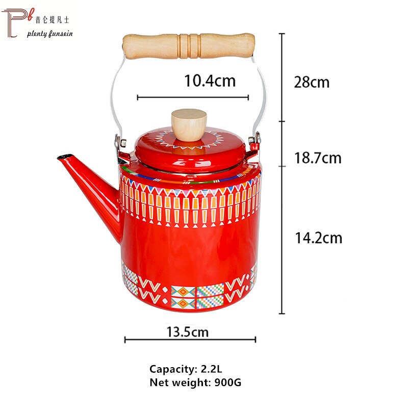 Emaille Emaille Ketel Koud Waterkoker Restaurant Theepot Kokend Ketel Verdikte Inductie Fornuis Aardgas Huishoudelijke Commerciële: D