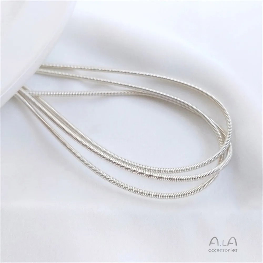 14K Gold Plating Real gold and silver soft spring sleeve DIY winding memory steel ring bracelet collar wire protection tube: Gold-color