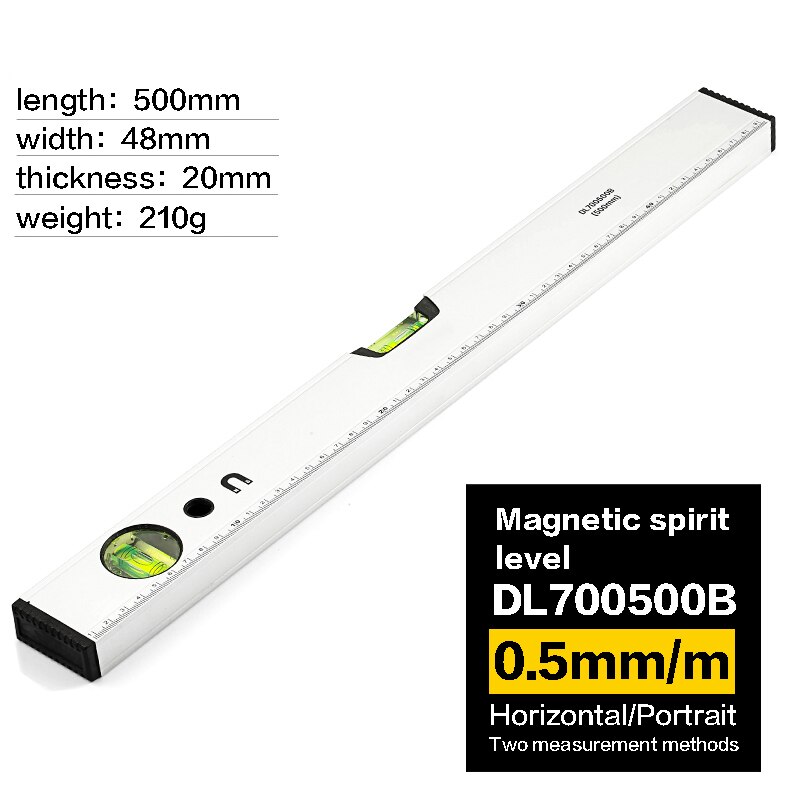 INGBONT Spirit Level Ruler Digital Protractor Angle Finder With/Without Magnets Inclinometer 226-600MM Slope Test Tool: 500MM