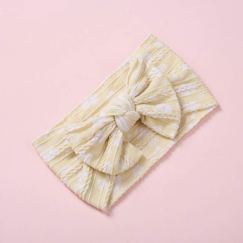 Fascia per bambini Nylon ragazze stampa floreale copricapo treccia bambini turbante elastico cavo accessori per capelli per neonati fascia per capelli morbida: 8