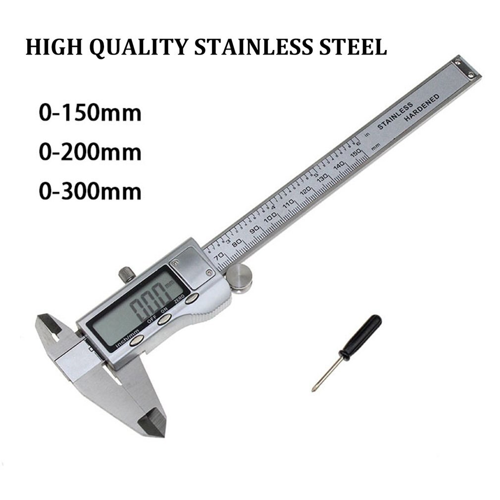 Alle Metalen Roestvrij Staal Digitale Display Elektronische Schuifmaat 0-150Mm 200Mm 300Mm Met Diepte Meten staaf