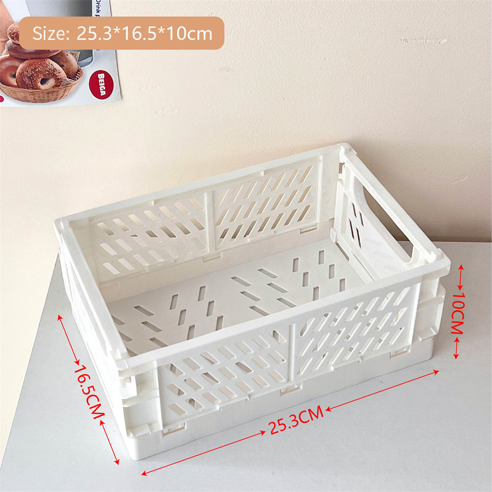 Opvouwbare krat Plastic opvouwbare opbergdoos Mand Utility Cosmetische container Desktophouder Thuisgebruik Schoolbank opbergdoos