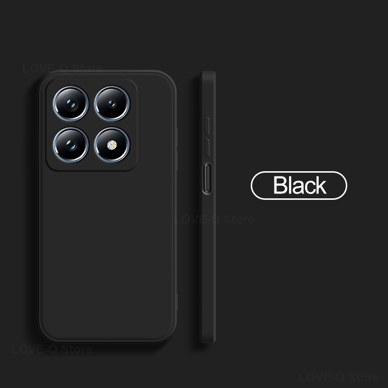 Coque en silicone liquide d'origine pour Xiaomi, couverture souple en TPU, Xiaomi 14 T Pro: PC / Black