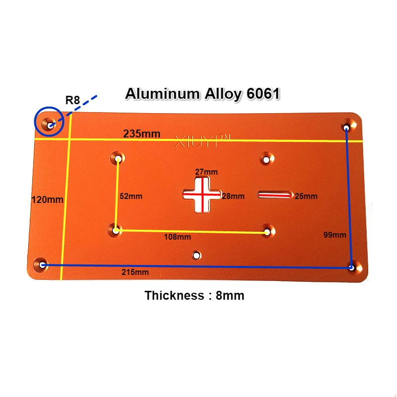 Aluminum Electric Jig Saw Flip Board Router Table Insert Plate for Jig Saw Woodworking Work Benches