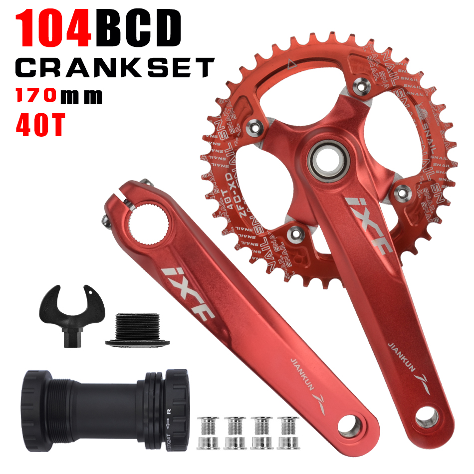 IXF MTB bike crankset bicycle hollow integrated crank modified single disc 104BCD 32 34 36 38 40 42T crankset bottom bracke: VIOLET/紫罗兰