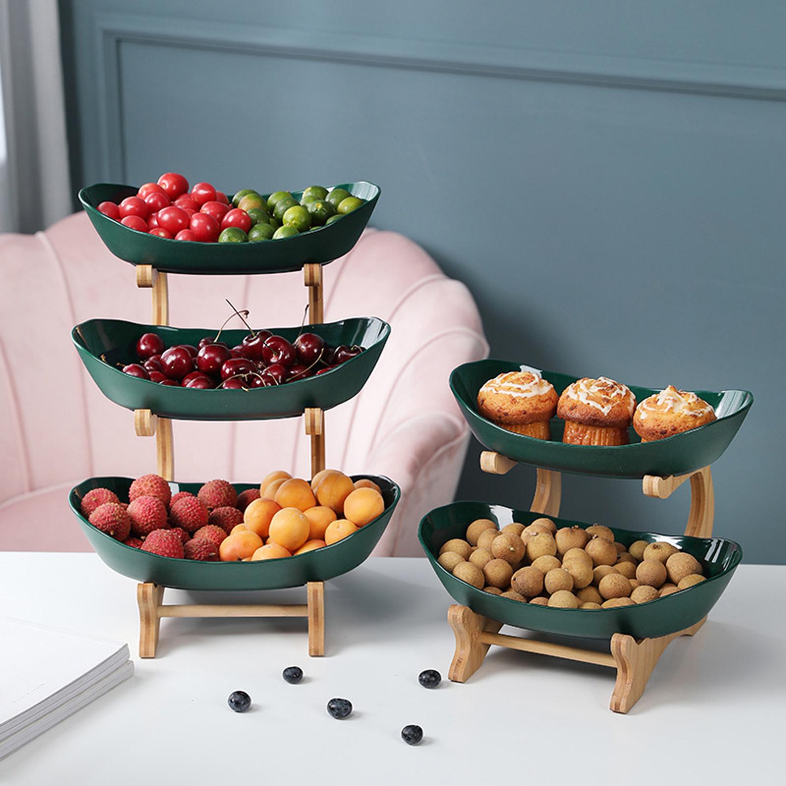 Tiered Tray Fruit Plate Appetizer Snacks Candy Shelves Organizer