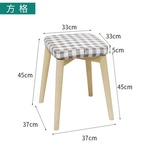 Wooden bench art stools fashionable household square stool sofa chairs benches vanity chair kids Minimalist Modern: D